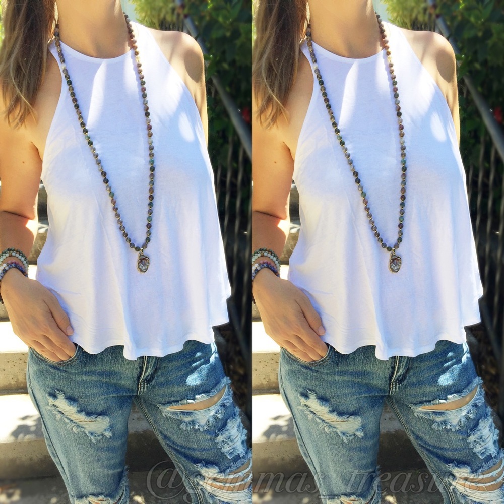 Racer Back Basic White Tank